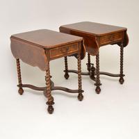 Pair of Antique Burr Walnut Drop Leaf Side Tables (7 of 12) Pair of Antique Burr Walnut Drop Leaf Side Tables (7 of 12)