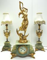 Incredible Art Nouveau Dancing Figural Mantel Clock Set 8 Day Striking Mantle Clock with Side Lamps (3 of 15) Incredible Art Nouveau Dancing Figural Mantel Clock Set 8 Day Striking Mantle Clock with Side Lamps (3 of 15)