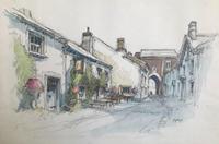 Original Watercolour 'Pub & Gateway' by Aubrey Sykes 1910-1995 (2 of 2) Original Watercolour 'Pub & Gateway' by Aubrey Sykes 1910-1995 (2 of 2)