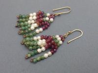 Pair of Indian silver gilt,ruby,emerald beads and seed pearl earrings (5 of 5) Pair of Indian silver gilt,ruby,emerald beads and seed pearl earrings (5 of 5)
