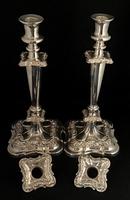 Pair of Late Victorian Silver Plated Candlesticks (4 of 6) Pair of Late Victorian Silver Plated Candlesticks (4 of 6)