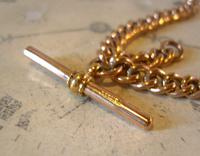 Victorian Pocket Watch Chain 1890s Large 10ct Rose Gold Filled Double Albert & T Bar (9 of 11) Victorian Pocket Watch Chain 1890s Large 10ct Rose Gold Filled Double Albert & T Bar (9 of 11)
