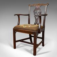 Antique Carver Chair, English, Mahogany, Needlepoint, Elbow, Chippendale Style (9 of 12) Antique Carver Chair, English, Mahogany, Needlepoint, Elbow, Chippendale Style (9 of 12)
