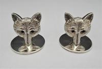 George V, Novelty Silver Fox Mask Place Stands/ Menu Holders, S Mordan & Co Ltd., London 1922 (8 of 8) George V, Novelty Silver Fox Mask Place Stands/ Menu Holders, S Mordan & Co Ltd., London 1922 (8 of 8)