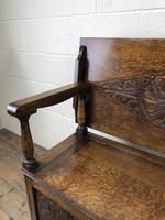 Antique Carved Oak Monks Bench Hall Seat (6 of 10) Antique Carved Oak Monks Bench Hall Seat (6 of 10)