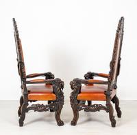 Superb Pair of Oak Throne Chairs (3 of 14) Superb Pair of Oak Throne Chairs (3 of 14)