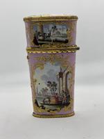 Antique Bilston Enamel Etui / Sewing Box Case c.1780