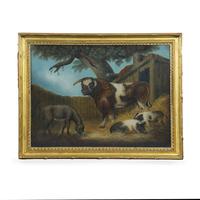 Fine Farmyard Scene Sand Picture by Benjamin Zobel - Inspired by the Work of George Morland