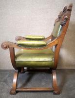 Late Victorian Carved Oak & Leather Armchair (11 of 14) Late Victorian Carved Oak & Leather Armchair (11 of 14)