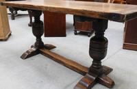 1900's Slim Oak Refectory Table with bulbous legs (3 of 3) 1900's Slim Oak Refectory Table with bulbous legs (3 of 3)