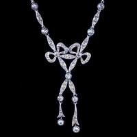 Antique Edwardian Paste Lavaliere Bow Necklace Silver c.1905 (2 of 8) Antique Edwardian Paste Lavaliere Bow Necklace Silver c.1905 (2 of 8)