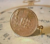 Antique Pocket Watch Chain Fob 1902 King Edward V11 & Greenock Ship Rose Gilt Fob (3 of 3) Antique Pocket Watch Chain Fob 1902 King Edward V11 & Greenock Ship Rose Gilt Fob (3 of 3)