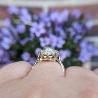 Vintage 18ct Gold Aquamarine & Diamond Cluster Ring, 18k Dress Cocktail Statement (3 of 12) Vintage 18ct Gold Aquamarine & Diamond Cluster Ring, 18k Dress Cocktail Statement (3 of 12)