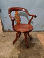 Antique Chinese Cherry Wood Swivel Captains Desk Chair (8 of 10) Antique Chinese Cherry Wood Swivel Captains Desk Chair (8 of 10)
