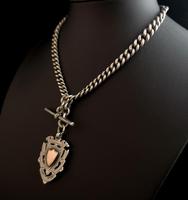 Antique Silver Double Albert Chain, Watch Fob (3 of 13) Antique Silver Double Albert Chain, Watch Fob (3 of 13)