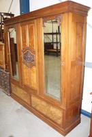 1920's Large Walnut Mirrored Compactum Wardrobe (3 of 5) 1920's Large Walnut Mirrored Compactum Wardrobe (3 of 5)