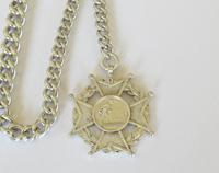 Heavy Antique Silver Watch Chain & Fob, 86g (2 of 4) Heavy Antique Silver Watch Chain & Fob, 86g (2 of 4)