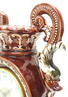 Amazing French 8 Day Majolica Mantle Clock Set Rare Pottery Mantle Clock Set (9 of 11) Amazing French 8 Day Majolica Mantle Clock Set Rare Pottery Mantle Clock Set (9 of 11)