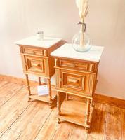 French Antique Oak Bedside Tables / Marble Bedside Cabinets / Nightstands (4 of 6) French Antique Oak Bedside Tables / Marble Bedside Cabinets / Nightstands (4 of 6)