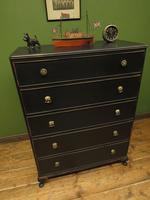 Art Deco Black Painted Chest of Drawers, Gothic Shabby Chic (9 of 13) Art Deco Black Painted Chest of Drawers, Gothic Shabby Chic (9 of 13)