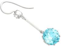 7.80ct High Zircon & 0.29ct Diamond, 18ct White Gold Drop Earrings - Antique c.1910 (4 of 9) 7.80ct High Zircon & 0.29ct Diamond, 18ct White Gold Drop Earrings - Antique c.1910 (4 of 9)
