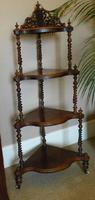 A Victorian figured walnut corner whatnot (5 of 5) A Victorian figured walnut corner whatnot (5 of 5)