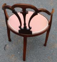 1920s Mahogany Corner Chair in Pink (3 of 3) 1920s Mahogany Corner Chair in Pink (3 of 3)