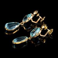 Antique Edwardian Blue Paste Earrings 9ct Gold Screw Backs c.1905 (3 of 5) Antique Edwardian Blue Paste Earrings 9ct Gold Screw Backs c.1905 (3 of 5)