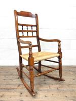 19th Century Rush Seat Rocking Armchair (8 of 9) 19th Century Rush Seat Rocking Armchair (8 of 9)