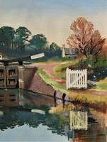 'Lapworth Canal, Warwickshire' Exceptional Vintage Oil on Canvas Painting c1960 (5 of 13) 'Lapworth Canal, Warwickshire' Exceptional Vintage Oil on Canvas Painting c1960 (5 of 13)