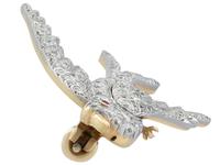 3.34ct Diamond, Ruby & 18ct Yellow Gold Swallow Brooch - Antique c.1910 (4 of 9) 3.34ct Diamond, Ruby & 18ct Yellow Gold Swallow Brooch - Antique c.1910 (4 of 9)