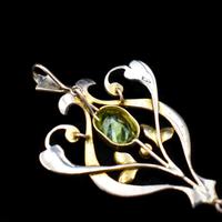 Antique Edwardian Amethyst Peridot & Pearl Lavalier 9ct 9K Yellow Gold Pendant (7 of 8) Antique Edwardian Amethyst Peridot & Pearl Lavalier 9ct 9K Yellow Gold Pendant (7 of 8)