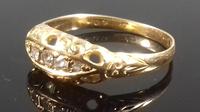 Antique Edwardian 18ct gold 5 stone diamond gypsy boat ring 1910 (6 of 6) Antique Edwardian 18ct gold 5 stone diamond gypsy boat ring 1910 (6 of 6)
