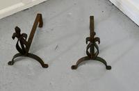 Pair of French 19th Century Iron Andirons or Fire Dogs (3 of 4) Pair of French 19th Century Iron Andirons or Fire Dogs (3 of 4)