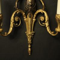 French Pair of Gilded Bronze Twin Arm Antique Wall Sconces (4 of 10) French Pair of Gilded Bronze Twin Arm Antique Wall Sconces (4 of 10)