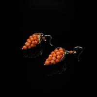 Antique Coral Grape Gold on Sterling Silver Drop Earrings (3 of 7) Antique Coral Grape Gold on Sterling Silver Drop Earrings (3 of 7)