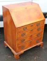 1960's Quality Burr Walnut Bureaux with Nice Inlay + Key (5 of 6) 1960's Quality Burr Walnut Bureaux with Nice Inlay + Key (5 of 6)