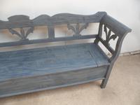 Lovely Grey / Blue 3-4 Seater Antique Pine Kitchen / Hall Box Settle / Bench (3 of 10) Lovely Grey / Blue 3-4 Seater Antique Pine Kitchen / Hall Box Settle / Bench (3 of 10)