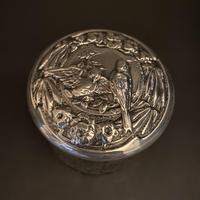 Silver Gilded Repousse Doves Bows & Flowers Vanity Jar (2 of 4) Silver Gilded Repousse Doves Bows & Flowers Vanity Jar (2 of 4)