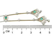 0.25ct Emerald & 0.30ct Diamond, 18ct Yellow Gold Necklace - Art Deco - Antique c.1920 (6 of 9) 0.25ct Emerald & 0.30ct Diamond, 18ct Yellow Gold Necklace - Art Deco - Antique c.1920 (6 of 9)
