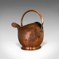 Antique Helmet Scuttle, Copper, Coal, Bucket, Fireside, Bin, Victorian c.1880 (3 of 9) Antique Helmet Scuttle, Copper, Coal, Bucket, Fireside, Bin, Victorian c.1880 (3 of 9)