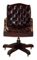 Leather Upholstered Mahogany Desk Chair (9 of 9) Leather Upholstered Mahogany Desk Chair (9 of 9)