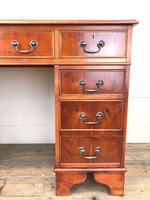 Reproduction Yew Wood Kneehole Desk (5 of 12) Reproduction Yew Wood Kneehole Desk (5 of 12)