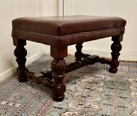 Large Victorian Oak & Leather Library Stool (3 of 6) Large Victorian Oak & Leather Library Stool (3 of 6)