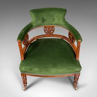 Antique Tub Chair, English, Velvet, Mahogany, Elbow, Seat, Edwardian c.1910 (8 of 12) Antique Tub Chair, English, Velvet, Mahogany, Elbow, Seat, Edwardian c.1910 (8 of 12)