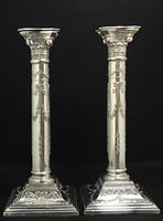 Victorian Silver Plated Corinthian Column Candlesticks. (5 of 9) Victorian Silver Plated Corinthian Column Candlesticks. (5 of 9)