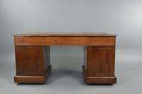 Large Victorian Flame Mahogany Pedestal Desk (6 of 6) Large Victorian Flame Mahogany Pedestal Desk (6 of 6)