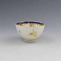 Caughley Porcelain Fluted Tea Bowl Dresden Flowers & Butterfly c.1785 (4 of 8) Caughley Porcelain Fluted Tea Bowl Dresden Flowers & Butterfly c.1785 (4 of 8)
