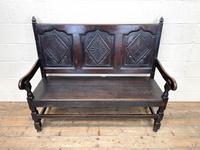Antique Carved Oak Settle Bench (3 of 10) Antique Carved Oak Settle Bench (3 of 10)