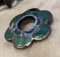 White Metal Scottish malachite brooch. c.1890 (3 of 3) White Metal Scottish malachite brooch. c.1890 (3 of 3)